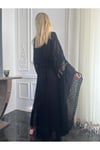 Fıransız Tasarım Gold İşlemeli Siyah Abiye Elbise Kaftan Abaya