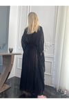 Fıransız Tasarım Gold İşlemeli Siyah Abiye Elbise Kaftan Abaya