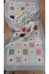Gri Patchwork Işlemeli Naturel Runner