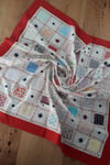 Home's Kırmızı Patchwork Işlemeli Naturel Şömentabla