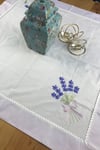 Home's Lila Dantelli Işlemeli Naturel Şömentabla