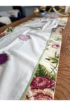 Home's Yeşil Naturel Dantelli İşlemeli Buldan Dokuma Runner