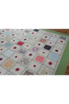 Home's Yeşil Patchwork Işlemeli Naturel Şömentabla