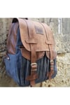 Hustonbag Hakiki Deri Su Geçirmez Kanvas Sırt Çantası
