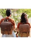 Hustonbag Hakiki Deri Su Geçirmez Kanvas Sırt Çantası