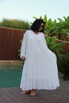 Kadın Beyaz Oversize Ipekli Uzun Elbise