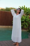 Kadın Beyaz Oversize Ipekli Uzun Elbise