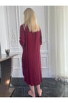 Kadın Bordo Asimetrik Gömlek Elbise