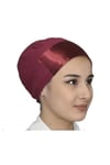 Kadın Bordo Bağcıklı Penye Alın Kısmı Saten Tesettür Bone