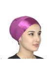 Kadın Fuşya Bağcıklı Penye Alın Kısmı Saten Tesettür Bone