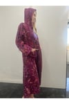 Kadın Keten Kumaştan Dökümlü Uzun Kimono