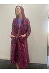 Kadın Keten Kumaştan Dökümlü Uzun Kimono
