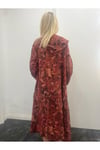 Kadın Keten Kumaştan Dökümlü Uzun Kimono