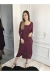 Kadın Kırmızı Uzun Kollu Antik Dokuma Elbise