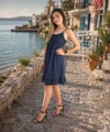 Kadın Kot Naturel Pamuk Dokuma Askılı Elbise