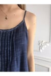 Kadın Kot Naturel Pamuk Dokuma Askılı Elbise