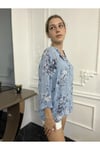 Kadın Naturel Hakim Yaka Keten Gömlek Bluz