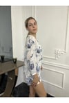 Kadın Naturel Hakim Yaka Keten Gömlek Bluz