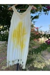 Kadın Sarı Batik Desen Naturel Elbise Pareo