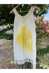 Kadın Sarı Batik Desen Naturel Elbise Pareo