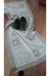 Kahve El Işi Patchwork Dantelli Naturel Runner