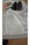 Kahve El Işi Patchwork Dantelli Naturel Runner