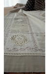 Kahve El Işi Patchwork Dantelli Naturel Runner