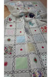 Kahve Patchwork Işlemeli Naturel Runner