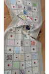 Kahve Patchwork Işlemeli Naturel Runner