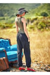 Kruvaze Bohem Elastik Paça Siyah Unisex Şalvar Pantolon