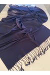 Lacivert Elegansa Omuz Atkısı Kaşmir Dokulu Şık Şal Kasmir Sal (Cashmere)