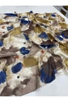 Lacivert Fırça Koleksiyonu Floş Viskon Eşarp 100 x 100 cm