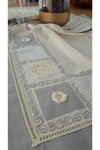 Mavi El Işi Patchwork Dantelli Naturel Runner