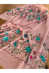 Pembe Çiçekli Naturel Ithal Şal 1606096