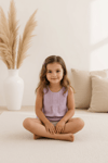 Pileli Naturel Kız Çocuk Pudra Bluz