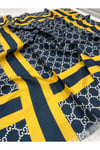 Sarı Monogram Spor Eşarp 100 x 100 cm
