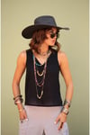Siyah Albin Crop Bluz