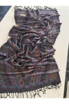 Siyah İndigo Elegansa Omuz Atkısı Kaşmir Dokulu Şık Şal Kasmir Sal (Cashmere)