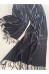 Siyah Kaşmir Yumuşak Dokulu Omuz Atkısı (Cashmere) Kışlık Kalın Şal