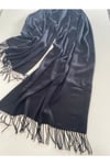 Siyah Kaşmir Yumuşak Dokulu Omuz Atkısı (Cashmere) Kışlık Kalın Şal