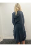 Taşlanmış Pamuk Kapişonlu Uzun Kimono