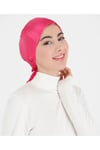 Tesettür Bone Bağcıklı Likralı Fuşya