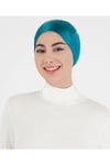 Tesettür Bone Bağcıklı Likralı Turkuaz