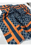 Turuncu Monogram Spor Eşarp 100 x 100 cm