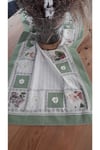 Yeşil El Işi Patchwork Dantelli Naturel Runner