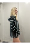 Yeşil Etnik Kapişonlu Sweatshirt