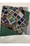 Yeşil Fırça Koleksiyonu Floş Viskon Eşarp 100 x 100 cm