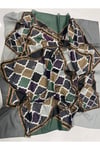 Yeşil Fırça Koleksiyonu Floş Viskon Eşarp 100 x 100 cm