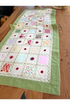 Yeşil Renkli Yamalı İşlemeli 50x130 Cm Runner