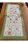 Yeşil Renkli Yamalı İşlemeli 50x130 Cm Runner